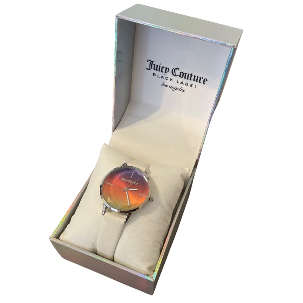 Juicy Couture Silver Watch with White Strap
